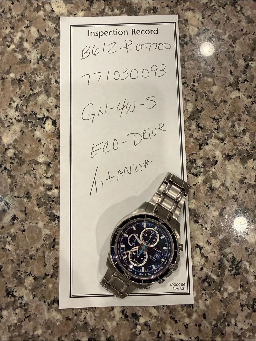 Citizen Titanium Chronograph Watch - Blue and Silver Dial